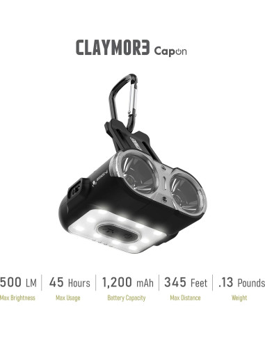 Linterna Frontal Claymore 120H Tan - LED Recargable USB-C