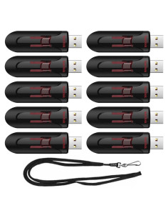 Paquete 10 Unidades Flash SanDisk 16GB USB 3.0 Cruzer Glide