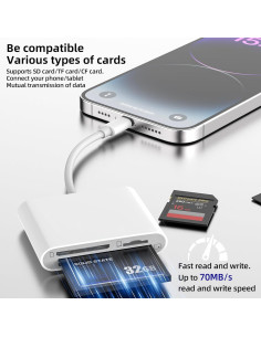 Lector de Tarjetas Lightning 3 en 1 Zoyuzan CF SD Micro SD 2