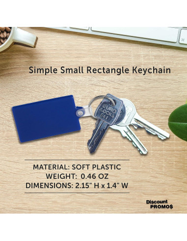 Set de 10 Llaveros Suaves Rectangulares Promocionales Azul