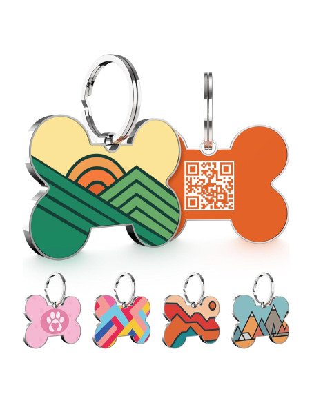 Etiqueta de identificación para mascotas KEKID con código QR