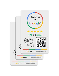Calcomanías de Reseña Google TapFive 3-Pack - NFC y QR
