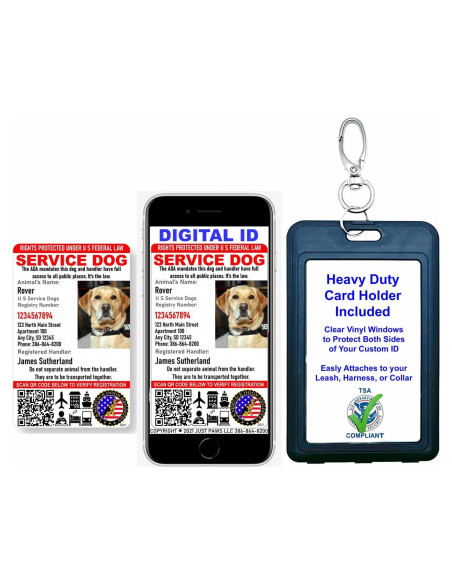 Tarjeta de Identificación Personalizada Just 4 Paws para Perros de Servicio
