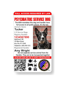 Tarjeta de Identificación Personalizada Just 4 Paws para Perros de Servicio