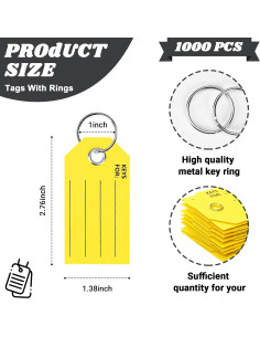 Etiquetas de Llave Amarillas XUWAIDSGN 1000 Piezas 3.5x7cm 2