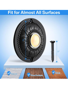 Botón de timbre Dreyoo de metal negro con luz LED 2