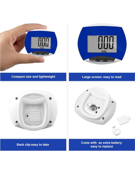 Contador de Pasos Weewooday XP6337 - 24 Piezas, Pantalla LCD