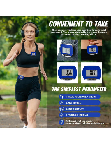 Contador de Pasos Weewooday XP6337 - 24 Piezas, Pantalla LCD