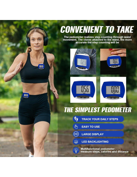 Contador de Pasos Weewooday XP6337 - 24 Piezas, Pantalla LCD
