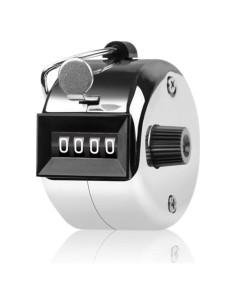 Contador de Tally Mini Kukyller 4 Dígitos Metal Plateado