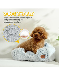 Cama para Gatos CATISM 2 en 1 Suave y Antideslizante Gris 2