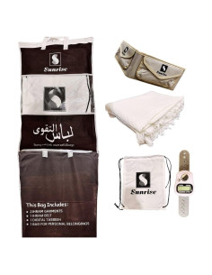 Conjunto Ihram S Sunrise para Hajj y Umrah - 2 Prendas de Algodón