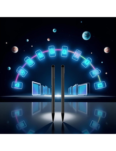 2 Bolígrafos Estilográficos Negros Jinshining para Pantallas Táctiles