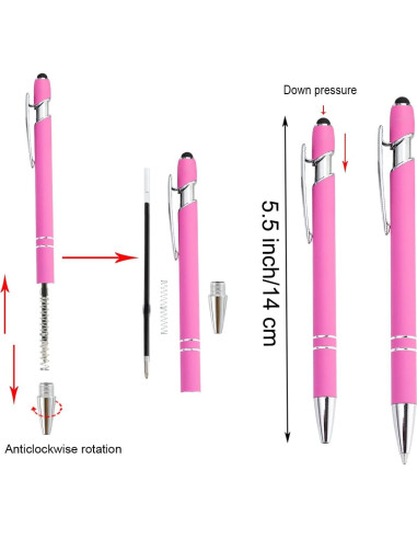 Bolígrafos Estilográficos Rosa 12 Piezas PASISIBICK 1.0mm