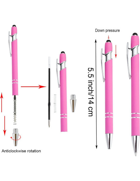 Bolígrafos Estilográficos Rosa 12 Piezas PASISIBICK 1.0mm