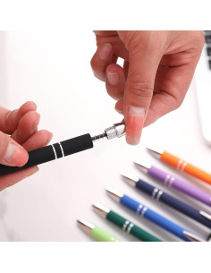 Bolígrafo Retráctil Oddmoal 2 en 1 con 20 Recargas Negras 2