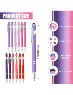 Set de 12 Bolígrafos de Tinta Azul Lragvtbk 1.0 mm Estilógrafo 2