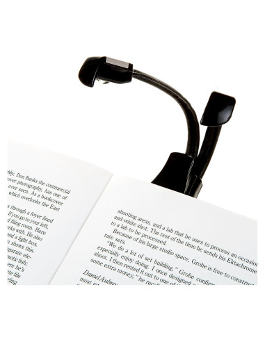 Luz de Lectura Clip On LED Doble Cabeza WITHit Negra