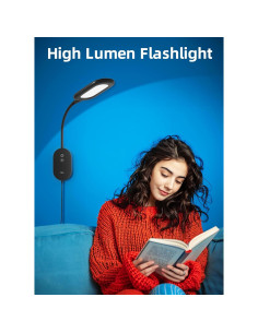 Lámpara de lectura de pared TOPMB WD8008-B, 4 colores, USB 10W 2