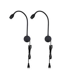 Lámpara de Lectura LED 3W Ageselighting Negro 2 Pcs