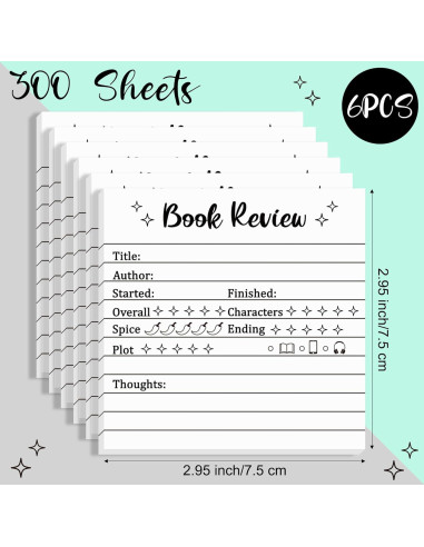 Notas Adhesivas Mini L1rabe - 6 Piezas para Reseñas de Libros