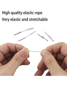 Cuerda Elástica Blanca 200PCS 25mm y 45mm con Puntas Metálicas 2