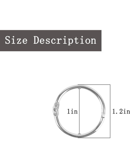 Anillos de Encuadernación BGJRBY 25 mm Metal Niquelado 30 Pzas