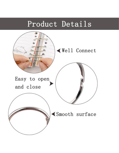 Anillos de Encuadernación BGJRBY 25 mm Metal Niquelado 30 Pzas