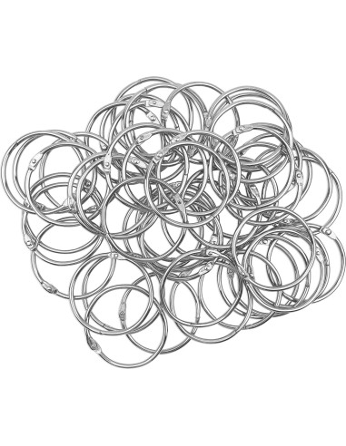 Anillos de Encuadernación Sueltos KTOJOY 50 Piezas 50 mm Plateado