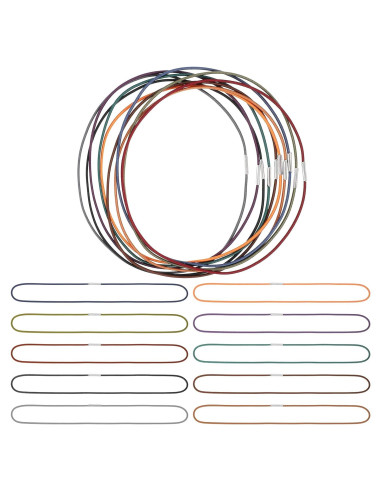 10 Bandas Elásticas para Cuadernos Thinp 16cm a 34cm Colores