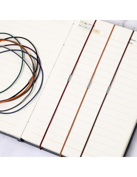 10 Bandas Elásticas para Cuadernos Thinp 16cm a 34cm Colores