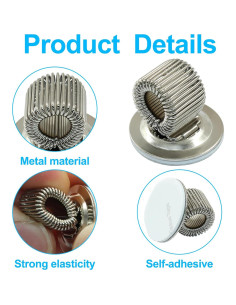 6 Soportes Autoadhesivos para Bolígrafos Rierdge Plateados 2