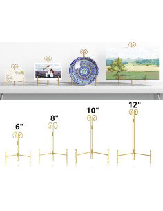 Soporte de Exhibición SVENJBB Dorado 25 cm Plegable 2 Paquete 2