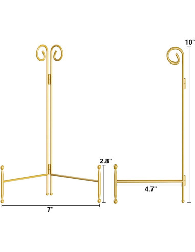 Soporte de Exhibición SVENJBB Dorado 25 cm Plegable 2 Paquete