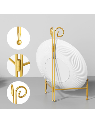 Soporte de Exhibición SVENJBB Dorado 25 cm Plegable 2 Paquete