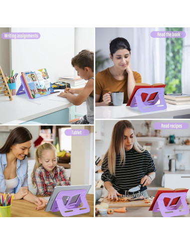 Soporte de Libro Ajustable Dinrgo Púrpura 30x21 cm