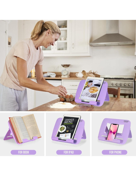 Soporte de Libro Ajustable Dinrgo Púrpura 30x21 cm