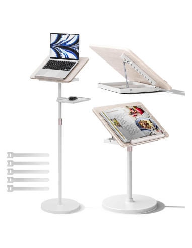 Soporte de Libro Ajustable Haweah 2 en 1 Blanco 30x42 cm