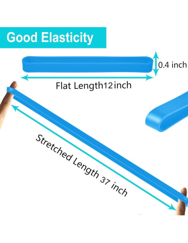 Bandas de Goma de Silicona Coopay 36 Piezas Multicolor 30.48 cm