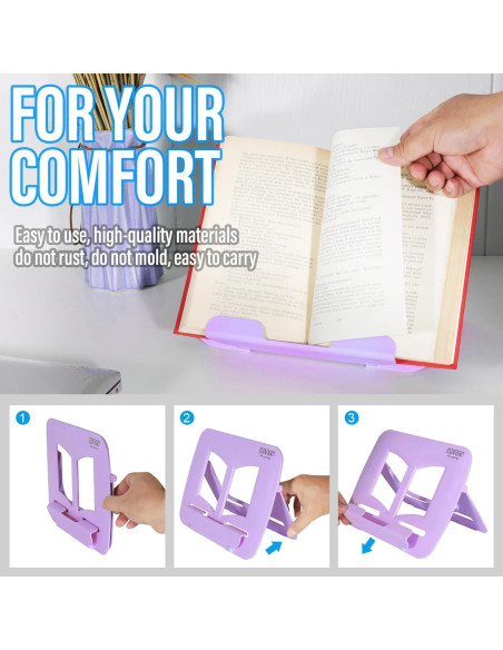 Soporte de Libro Ajustable Dinrgo Púrpura 30x21 cm