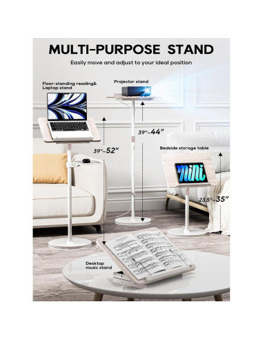 Soporte de Libro Ajustable Haweah 2 en 1 Blanco 30x42 cm