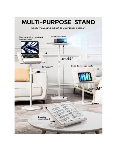 Soporte de Libro Ajustable Haweah 2 en 1 Blanco 30x42 cm