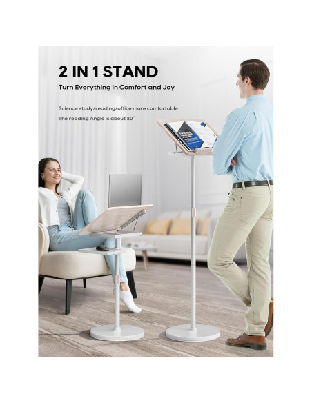 Soporte de Libro Ajustable Haweah 2 en 1 Blanco 30x42 cm