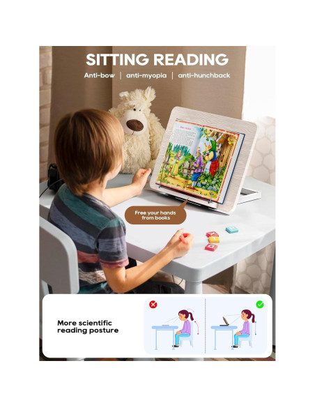 Soporte de Libro Ajustable Haweah 2 en 1 Blanco 30x42 cm