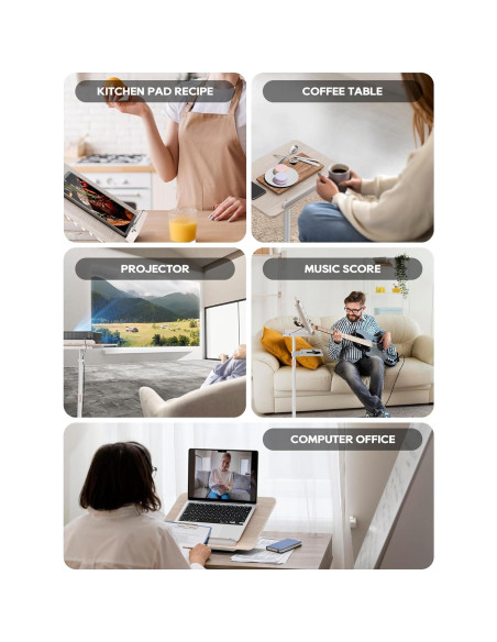 Soporte de Libro Ajustable Haweah 2 en 1 Blanco 30x42 cm