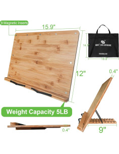 Soporte de Libro Ajustable NUNET de Bambú Extra Grande 40.6x30.5cm 2