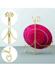 Soporte de Placa Plegable HEMYLU 30.48 cm Dorado para Exhibición 2