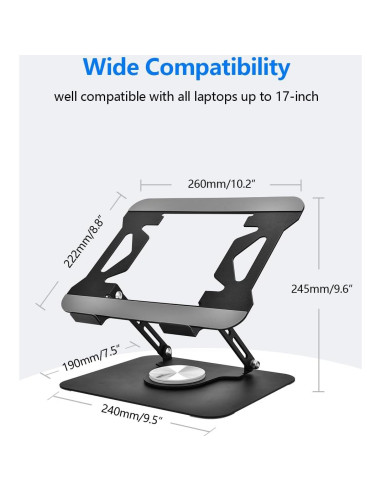 Soporte para Laptop Ajustable LEEPONE K03 10-17" Antideslizante