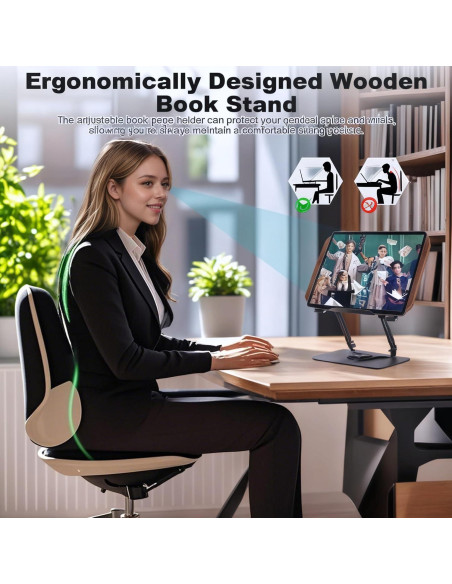 Soporte para Libros LiveGo EBR52 Ajustable 360 Negro