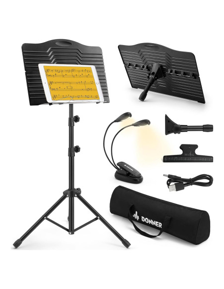 Soporte de Partituras Donner DMS-1 con Luz Ajustable 41.91-144.78 cm